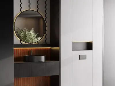 Bathroom furniture by inbani faucet set 87 Low-poly 3D model