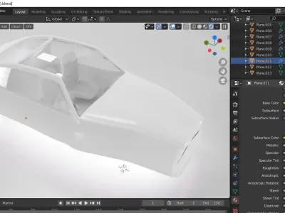 Sci fi Car Low-poly 3D model
