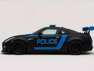 Police Supercar Low-poly 3D model
