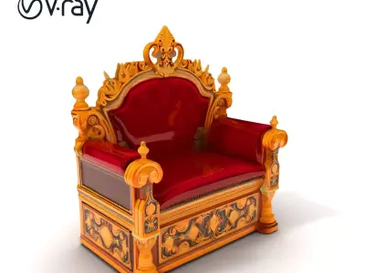 Regal Throne Chair Model Pack Low-poly 3D model