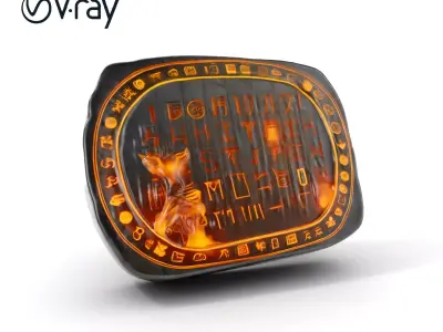 Ancient Rune Stone with Glowing Symbols Model Pack Low-poly 3D model