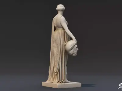 Melpomene Statue Low-poly 3D model