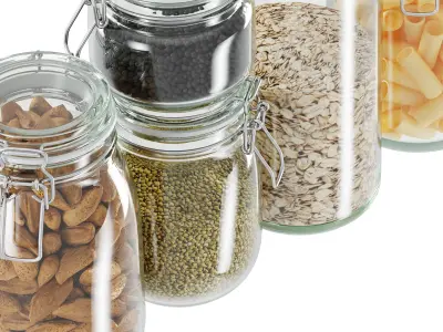 glass jar set 3D model