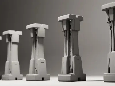 Futuristic Pillars 3D model