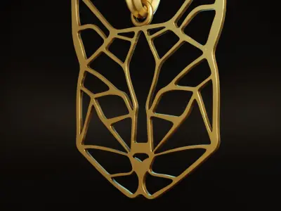 Feline Cat Stylized Pendant Amulet Necklace Design 3D print model