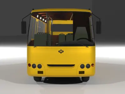 City bus of Ukraine Bogdan Low-poly 3D model