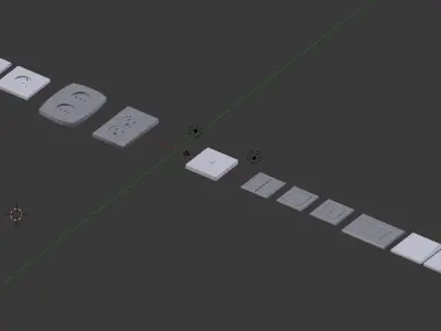 Modern Electrical switches and sockets collection - 11 Items Low-poly 3D model