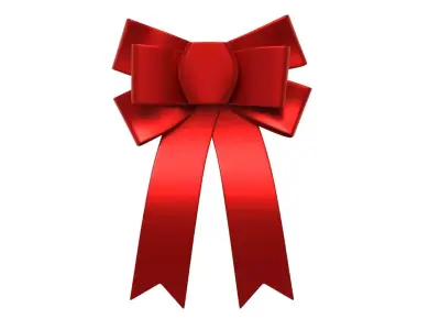 Christmas Bow Ribbon 19 Low-poly 3D model