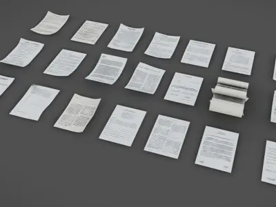 Paper Debris 01 Low-poly 3D model