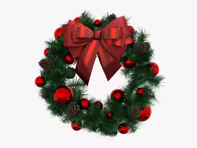 Wreath red Ball Low-poly 3D model