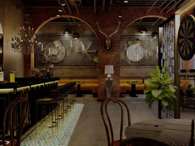 Restaurant and Bar 3D model