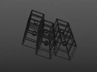 Blocky Apartments Low-poly 3D model