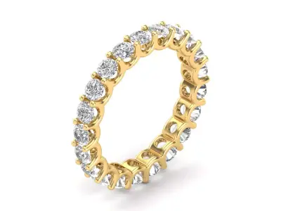 U Shaped Eternity Ring 3 point 3 mm stone size swiss 10 and EU50 3D print model