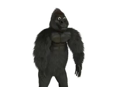 Stylized Gorilla Character Low-poly 3D model