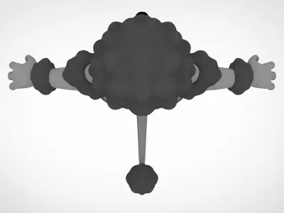 Grey Poodle 3D model