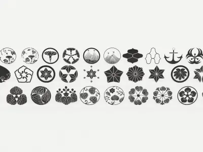 Traditional Japanese Emblems vol1 3D model