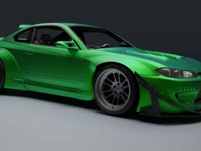 Nissan Silvia S15 Low-poly 3D model