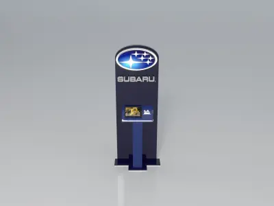Stand for jeep car and subaru car Low-poly 3D model
