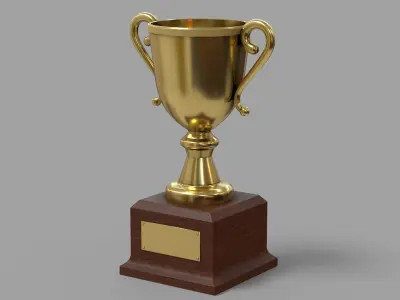 Gold Trophy  Low-poly 3D model