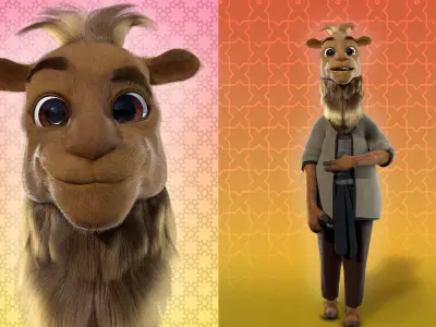 Cartoon Camel Rigged 3D model