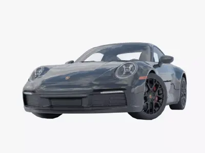 Porsche 911 Carrera 4 GTS low poly Low-poly 3D model