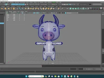 Cow low poly animated v001  Low-poly 3D model