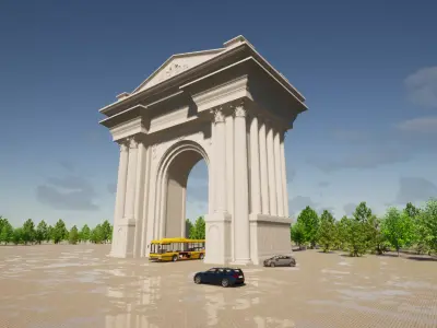 Roman Gate  Low-poly 3D model