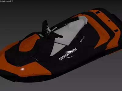 Sea-Doo Spark Personal Watercraft Orange Black 3D model 3D model