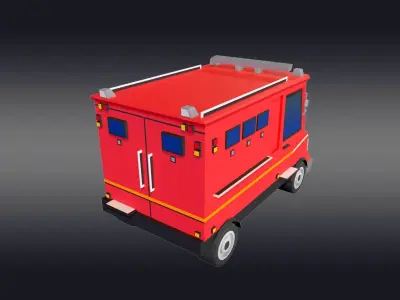 Cartoonish Police Car 3D model