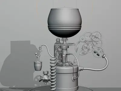 Steampunk decorative table lamp 3D model