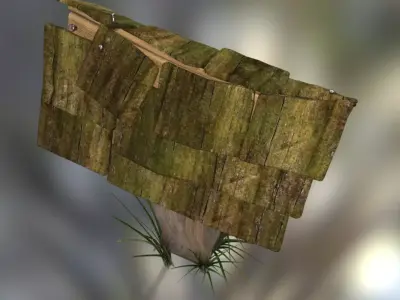 Medieval Wooden Mailbox 3D model