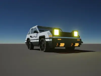 AE86 Car Chibi Voxel Art 3D model