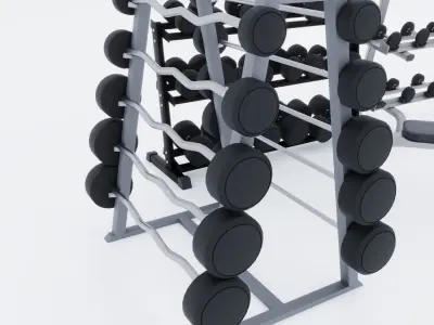 Small Gym Interior Set 3D model