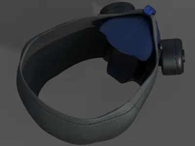 Gas mask helmet protection isolated plastic  Low-poly 3D model