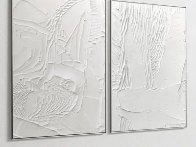 Plaster Two Photo Frame 80 Low-poly 3D model