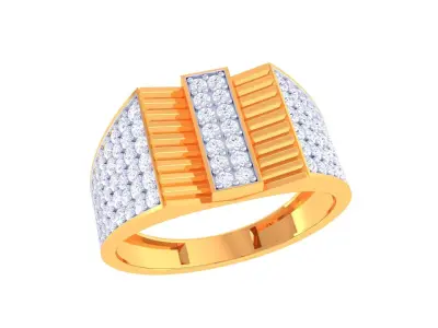 Mens gemstone diamond men Ring with details images 13 3D print model