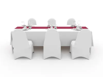 Banquet Table and Chair 113 3D model