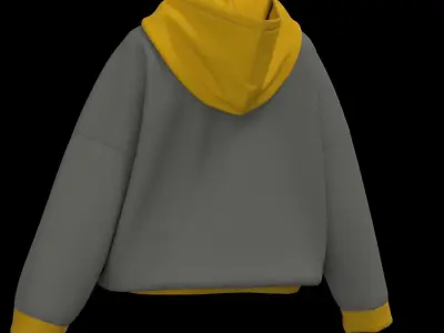 Female oversized hoodie 3D model