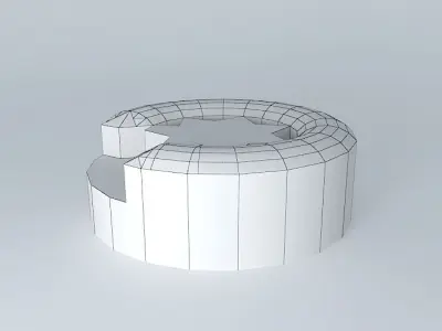 Cube wooden box with flower Free 3D model