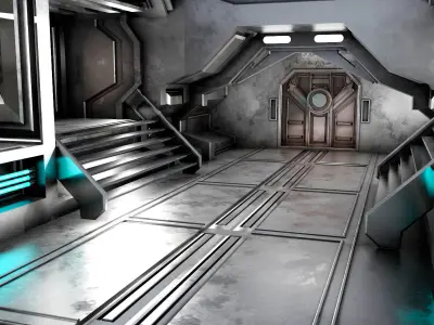 sci-fi Interior Low-poly 3D model