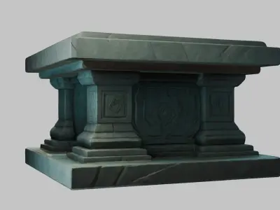 Fantasy Medieval Altar Stylized Low-poly 3D model