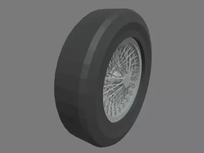 Low Poly Wheel 03 Low-poly 3D model