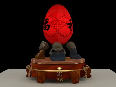 Chinese monk kids  3D model