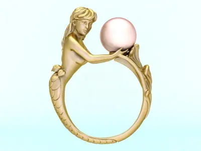 Mermaid Rings - Women ring 3D print model