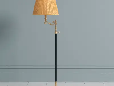 Decorative Crafts Duxbury Brass Floor Lamp 3D model