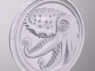 Cuttle Fish 2 basrelief for 3D printing 3D print model