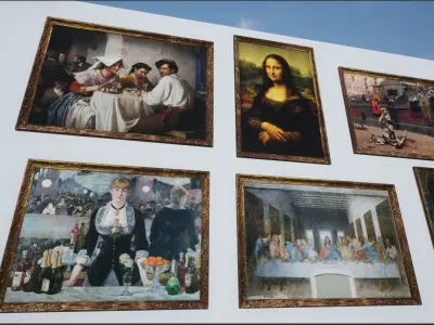 Famous Painting Collection Low-poly 3D model