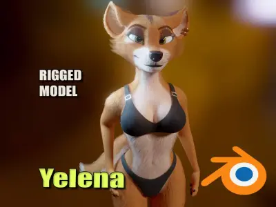 Yelena Anthro Dingo 3D model