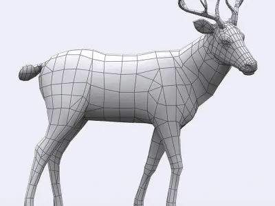 3DRT - Deer Low-poly 3D model