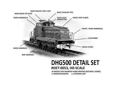 DET-0053 DHG500 Detail set H0-scale 13 items 3D print model